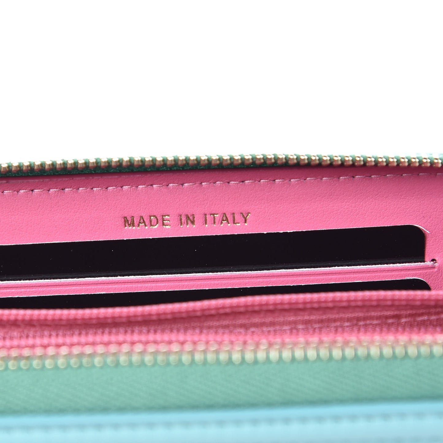 Caviar Quilted Medium Filigree Zip Around Wallet Pink Blue Green