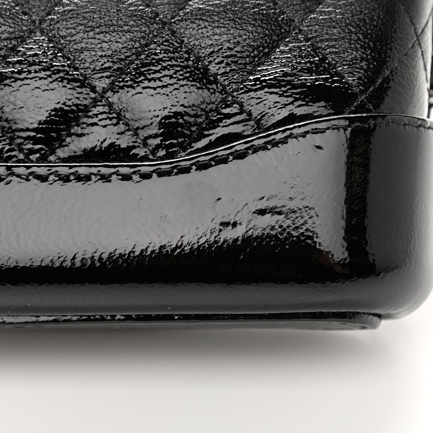 Chanel Patent Goatskin Quilted Small Gabrielle Clutch With Chain Black 14 of 15