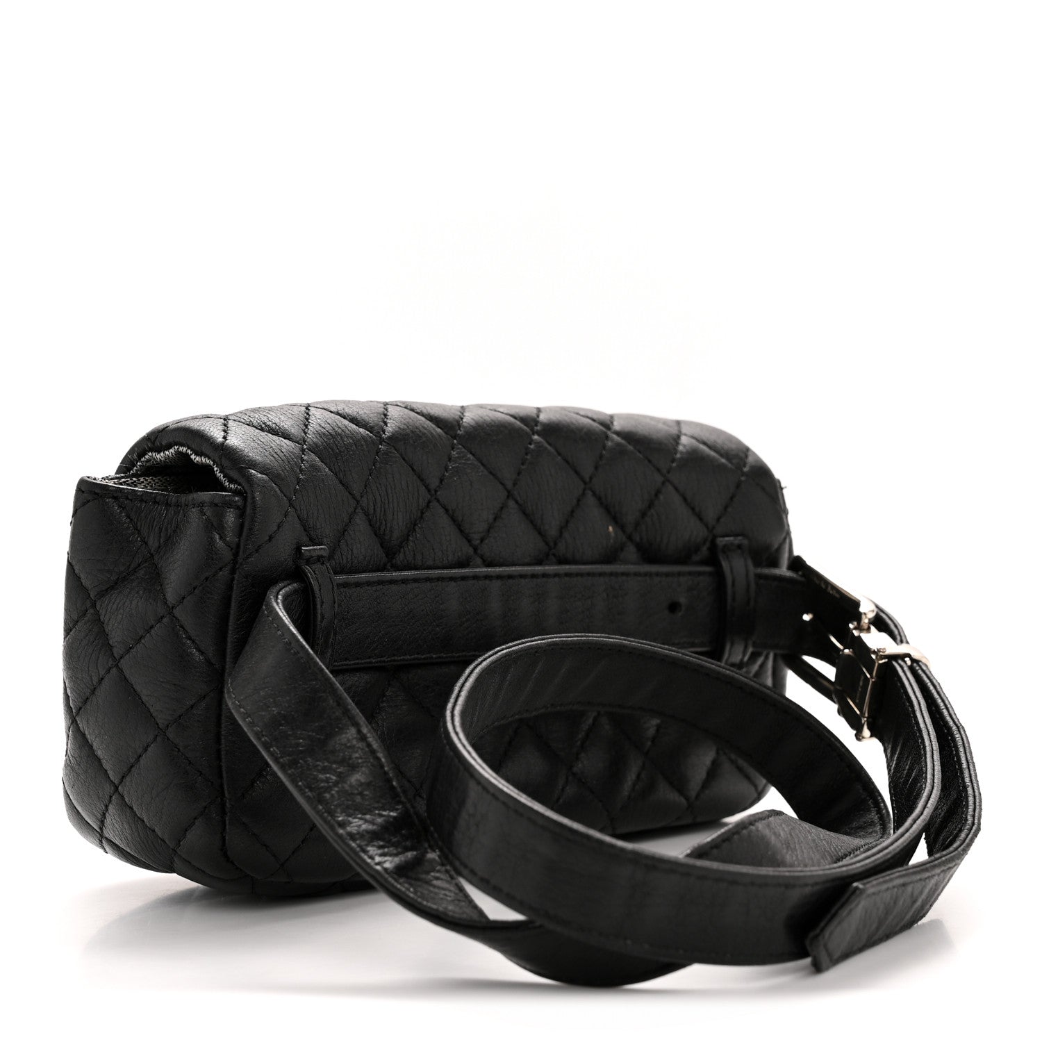 Chanel Grained Calfskin Quilted CC Uniform Flap Belt Bag Black 3 of 15