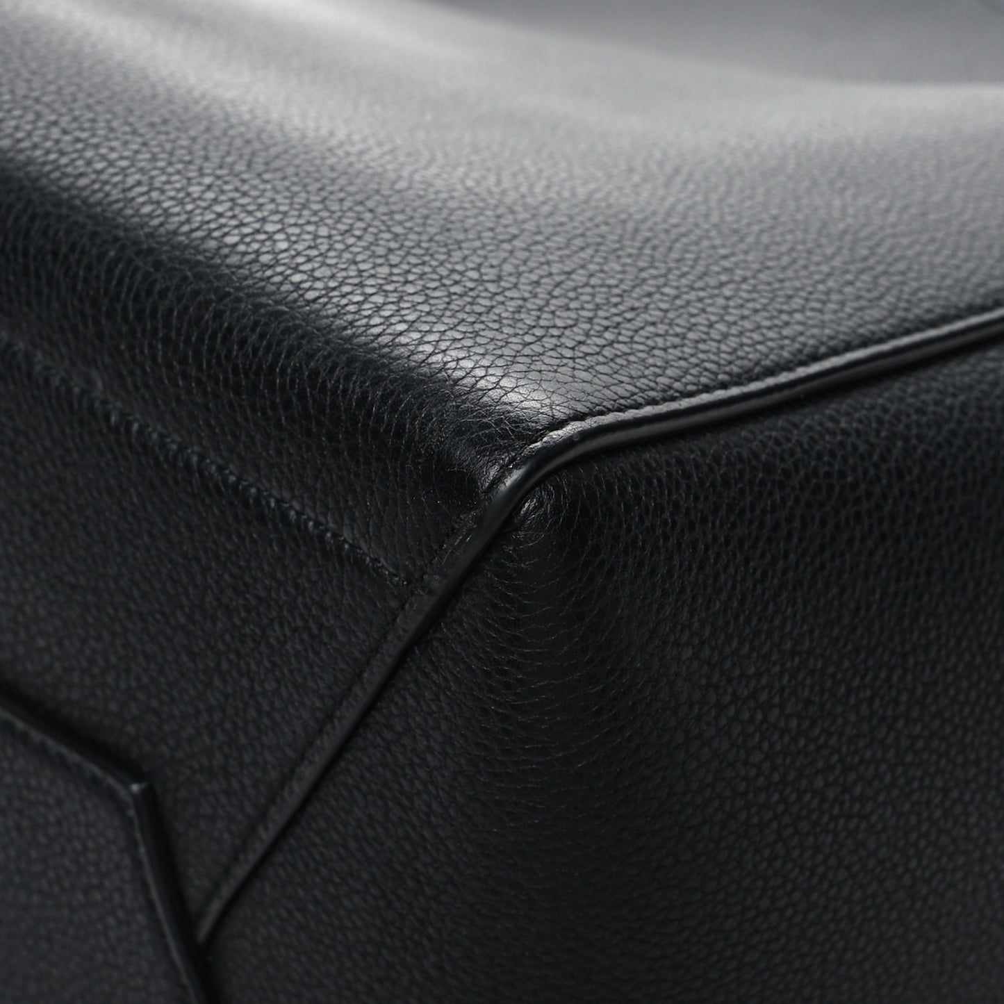 Soft Grained Calfskin Sangle Bucket Bag Black
