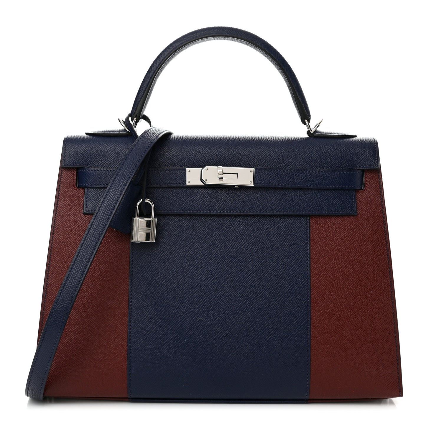 Epsom Flag Kelly Sellier 32 Rouge H Bleu Saphir