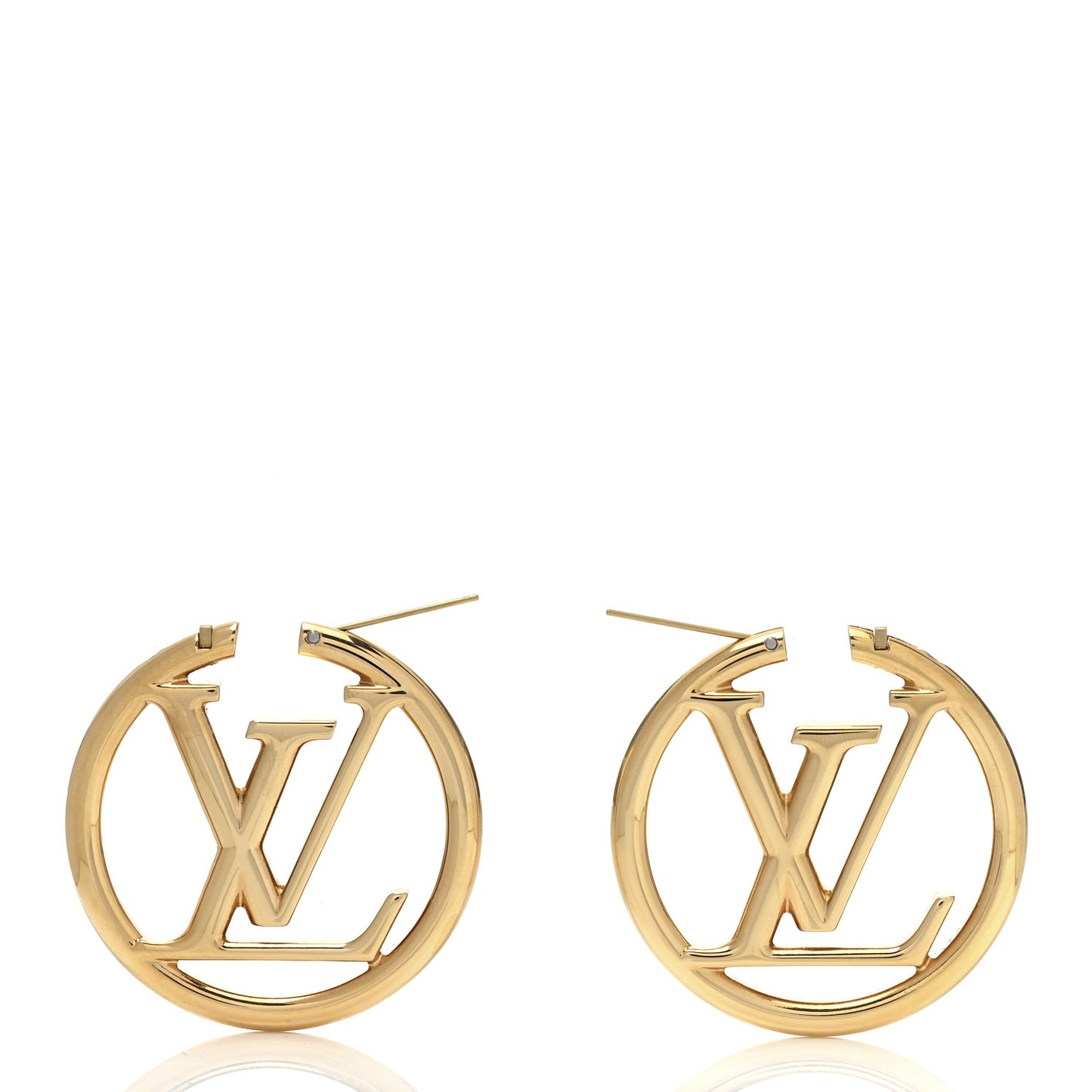 Metal Louise Hoop Earrings Gold