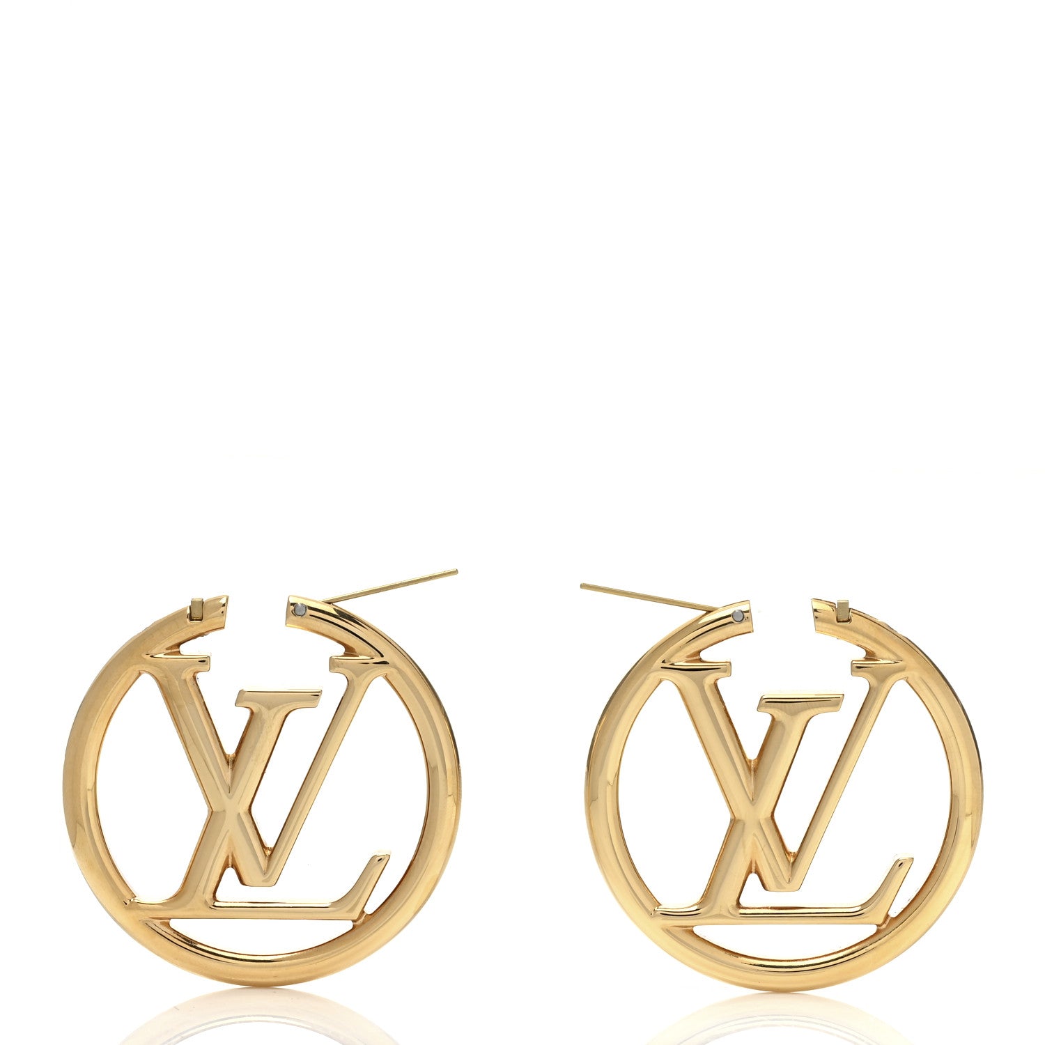 Louis Vuitton Metal Louise Hoop Earrings Gold 3 of 4