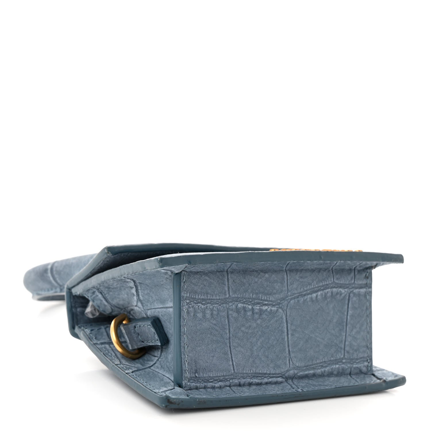 Jacquemus Suede Crocodile Embossed Le Chiquito Blue 4 of 9