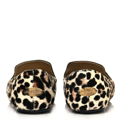 Jimmy Choo Pony Hair Leopard Wheel Loafers 37.5 Brown 5 of 10
