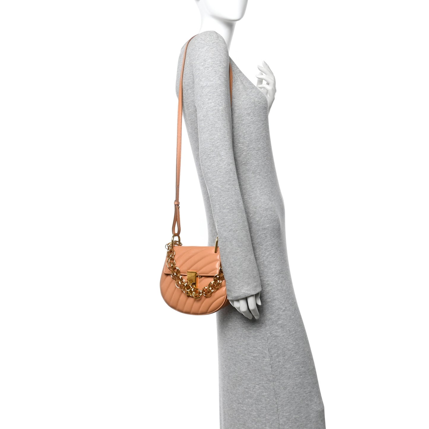 Calfskin Quilted Mini Drew Bijou Shoulder Bag Blushy Pink