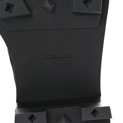 Hermes Glossed Calfskin Funk Ankle Boots 38 Black 7 of 9
