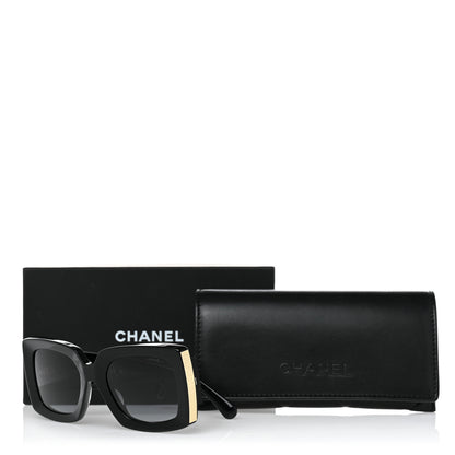 Chanel Acetate Rectangle Sunglasses 5435 Black 8 of 8
