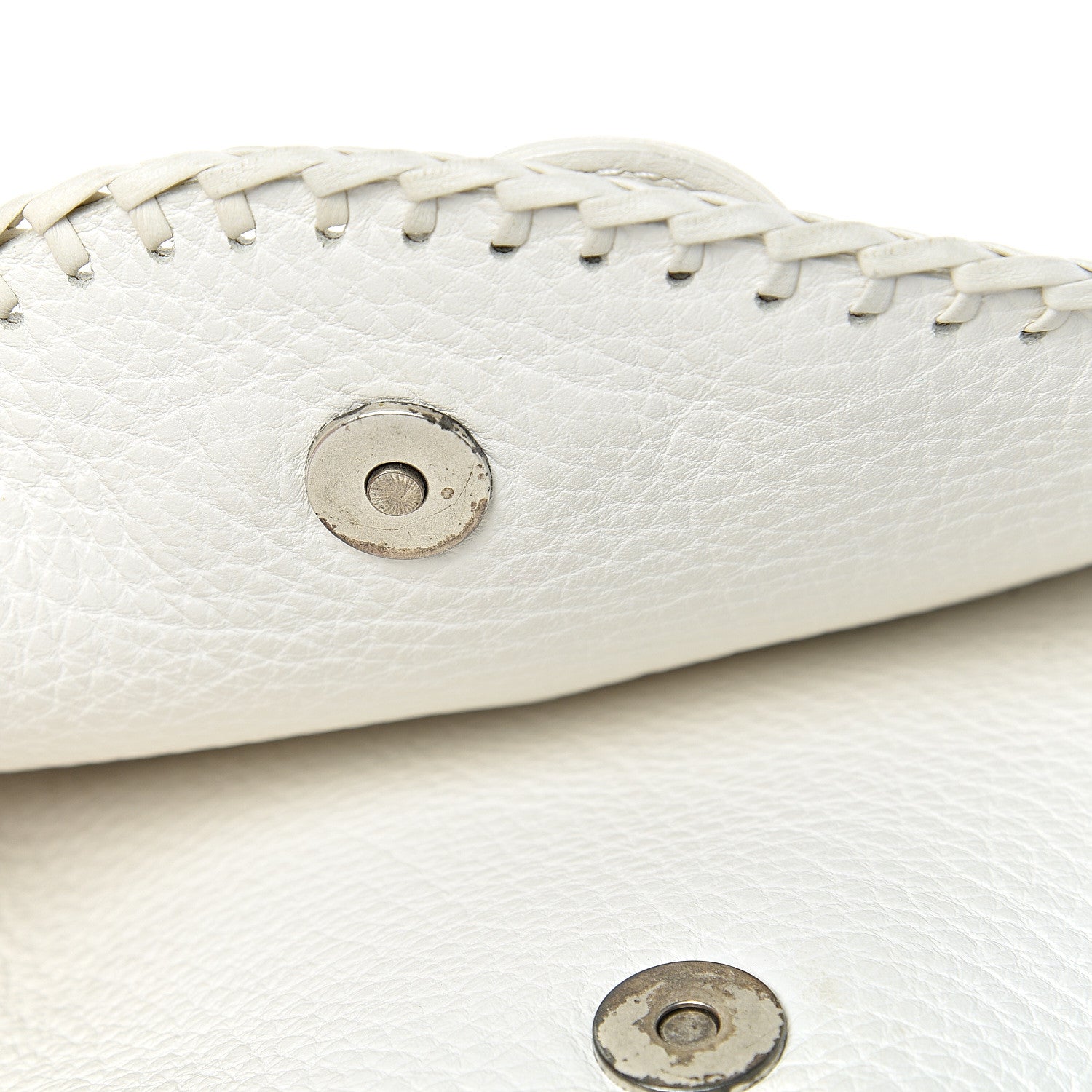 Christian Dior Calfskin Braided Gaucho Double Saddle Bag White 14 of 15