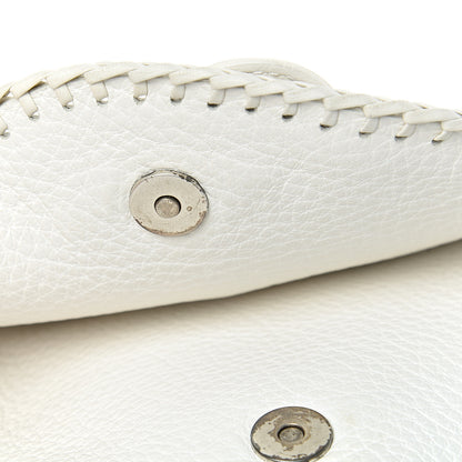 Christian Dior Calfskin Braided Gaucho Double Saddle Bag White 14 of 15