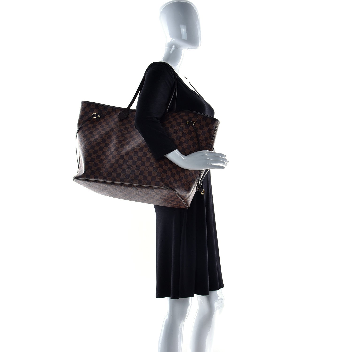 Louis Vuitton Damier Ebene Neverfull MM GM Pochette 2 of 9