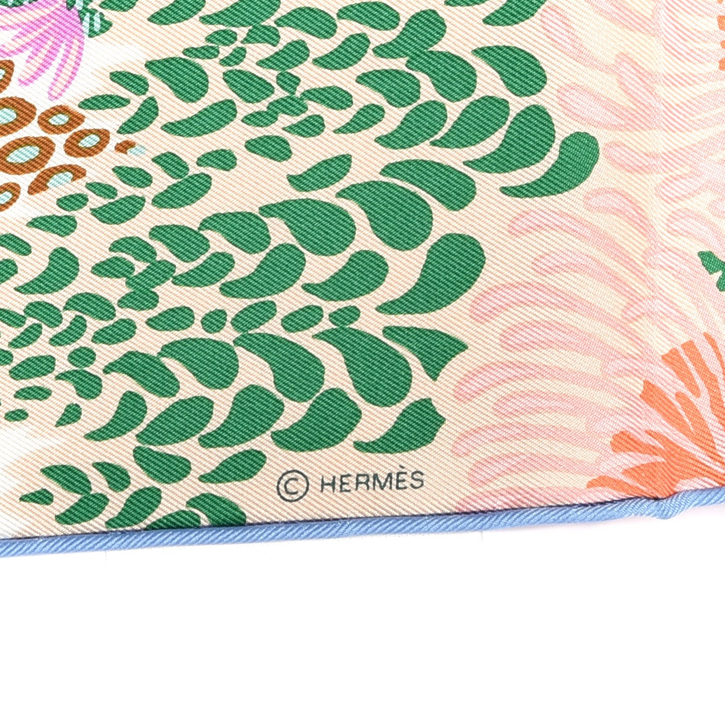 Silk Mountain Zebra Scarf 90 Vert Ciel Rose