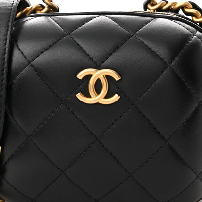 Chanel Lambskin Quilted Small CC Bubble Vanity Case Black 8 of 11