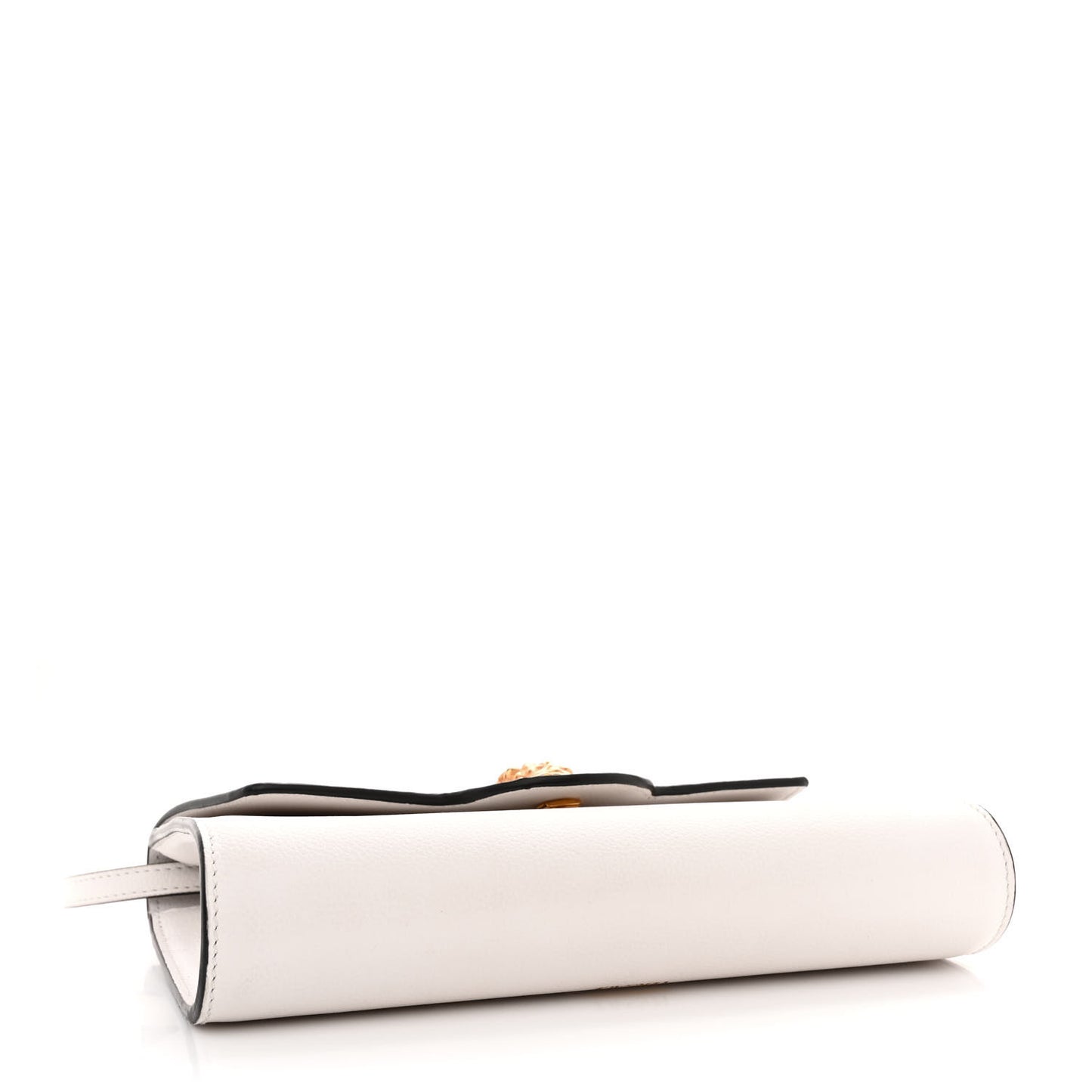 Grained Calfskin La Medusa Crossbody Bag White