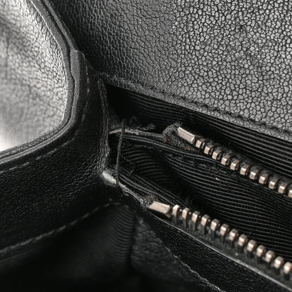 Saint Laurent Sheepskin Matelasse Chevron Monogram Large College Satchel Black 13 of 17
