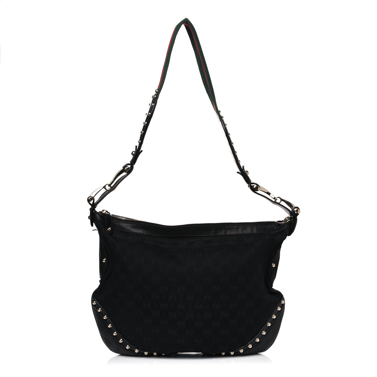 Monogram Web Studded Pelham Shoulder Bag Black