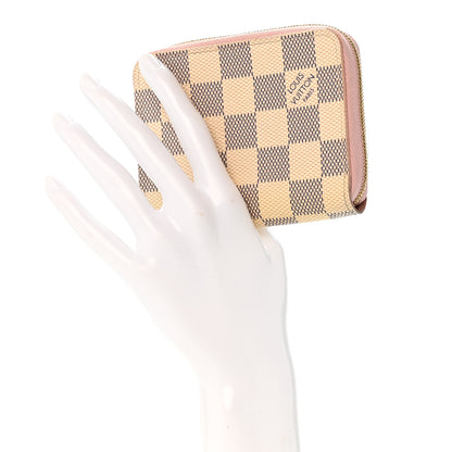 Louis Vuitton Damier Azur Zippy Coin Purse Rose Ballerine 2 of 11