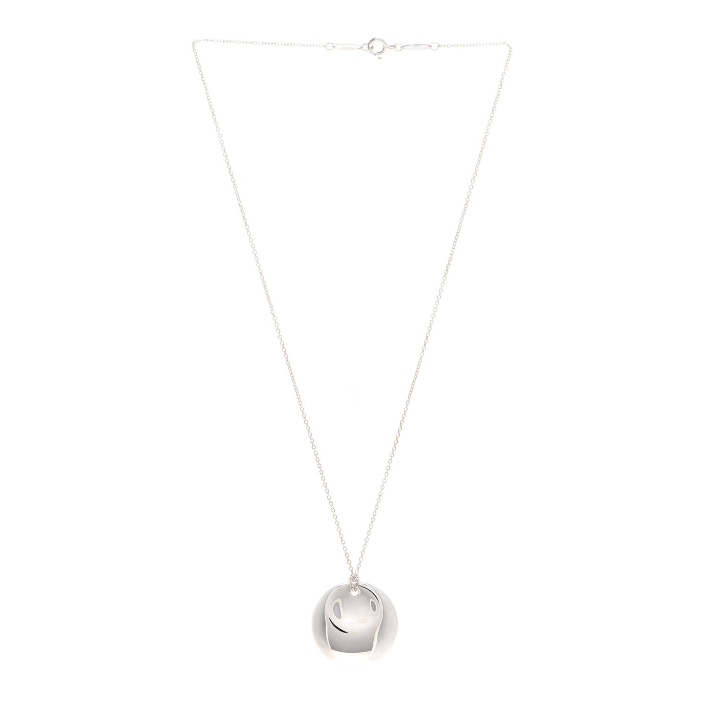 Sterling Silver Elsa Peretti Round Disc Pendant Necklace