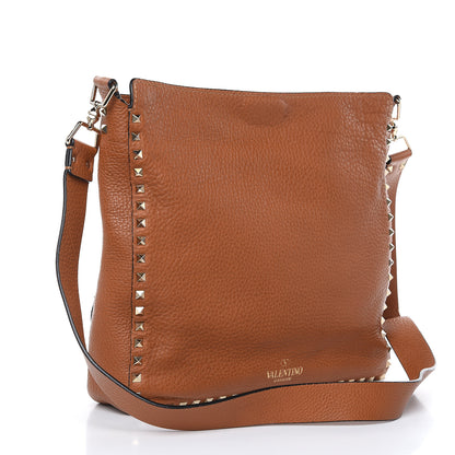 Valentino Garavani Pebbled Calfskin Large Rockstud Flip-Lock Messenger Bag Light Cuir 3 of 12