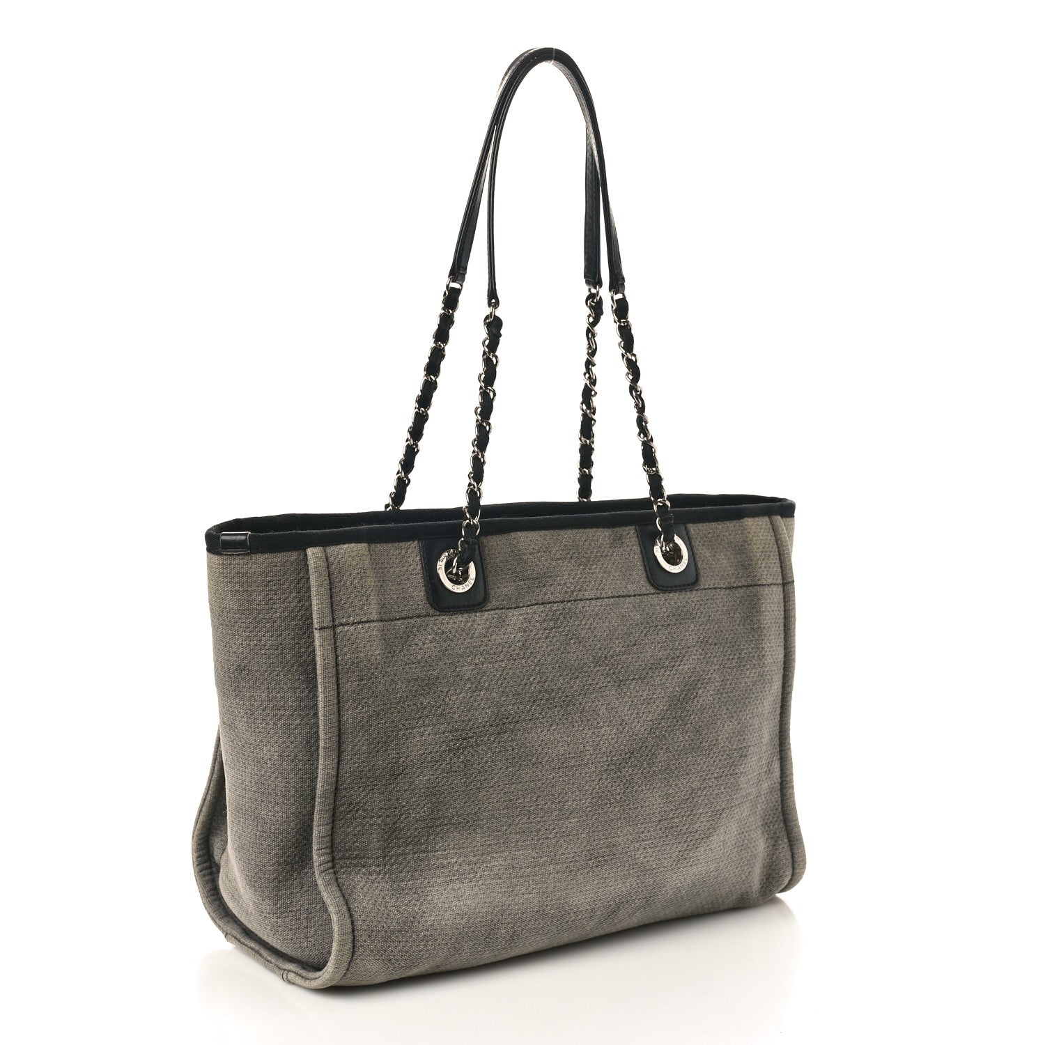 Chanel Canvas Small Deauville Tote Grey 3 of 11