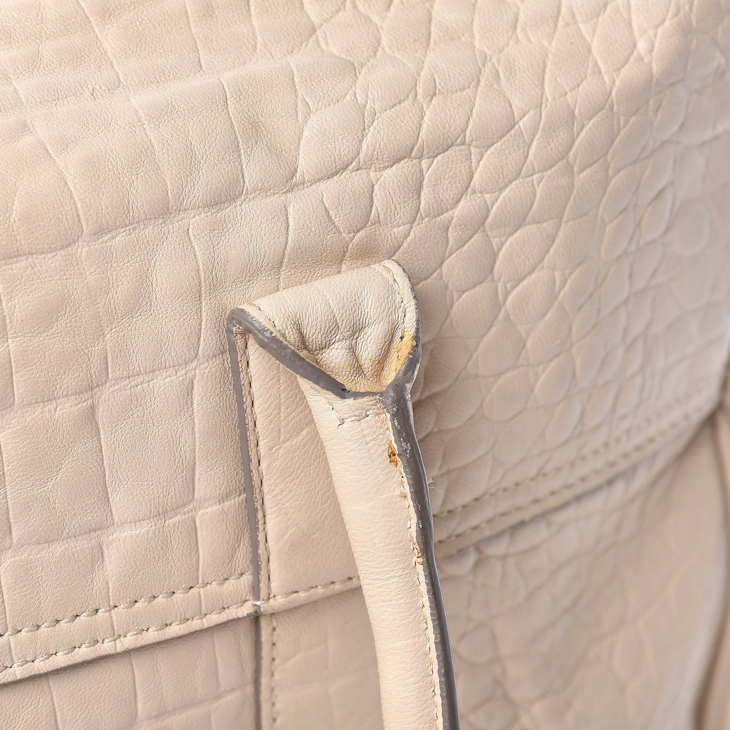 Calfskin Crocodile Embossed Bayswater Snowball White