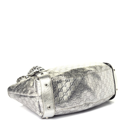 Gucci Metallic Guccissima Medium Pelham Shoulder Bag Silver 4 of 9