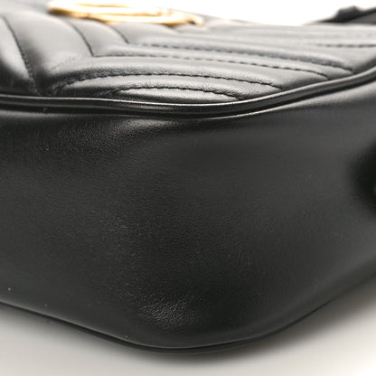 Gucci Calfskin Matelasse Small GG Marmont Chain Shoulder Bag Black 10 of 10