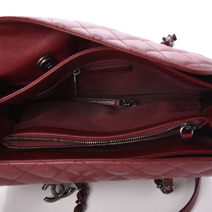 Chanel Caviar Quilted City Shopping Tote Dark Red 5 of 7