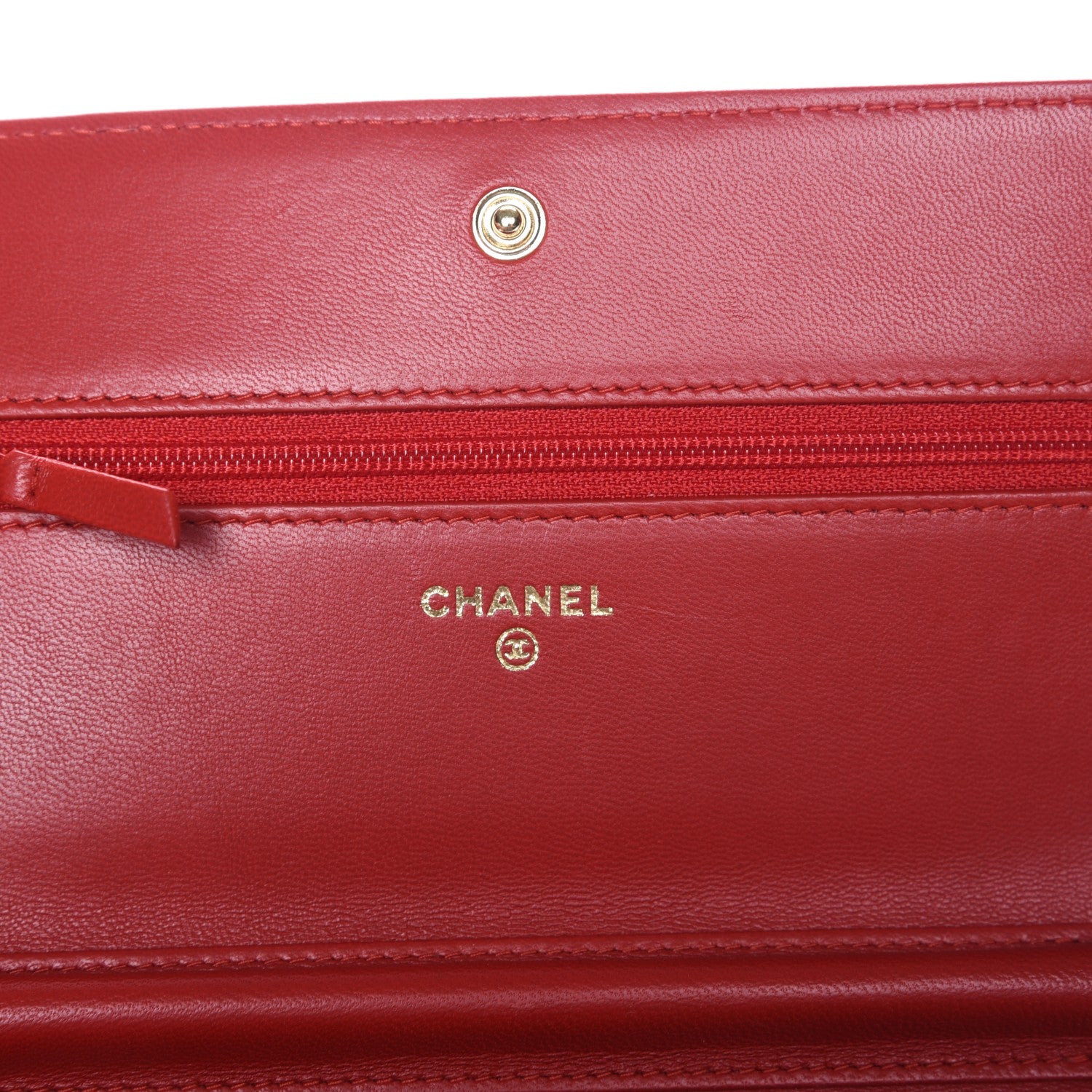 Chanel Lambskin Quilted Boy Wallet On Chain WOC Red 6 of 9
