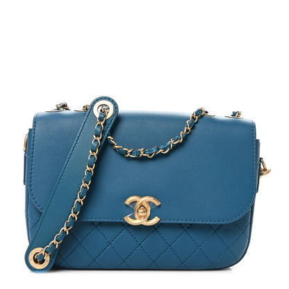 Chanel Calfskin Quilted Multi Pouching Flap And Coin Purse Blue 2 of 10