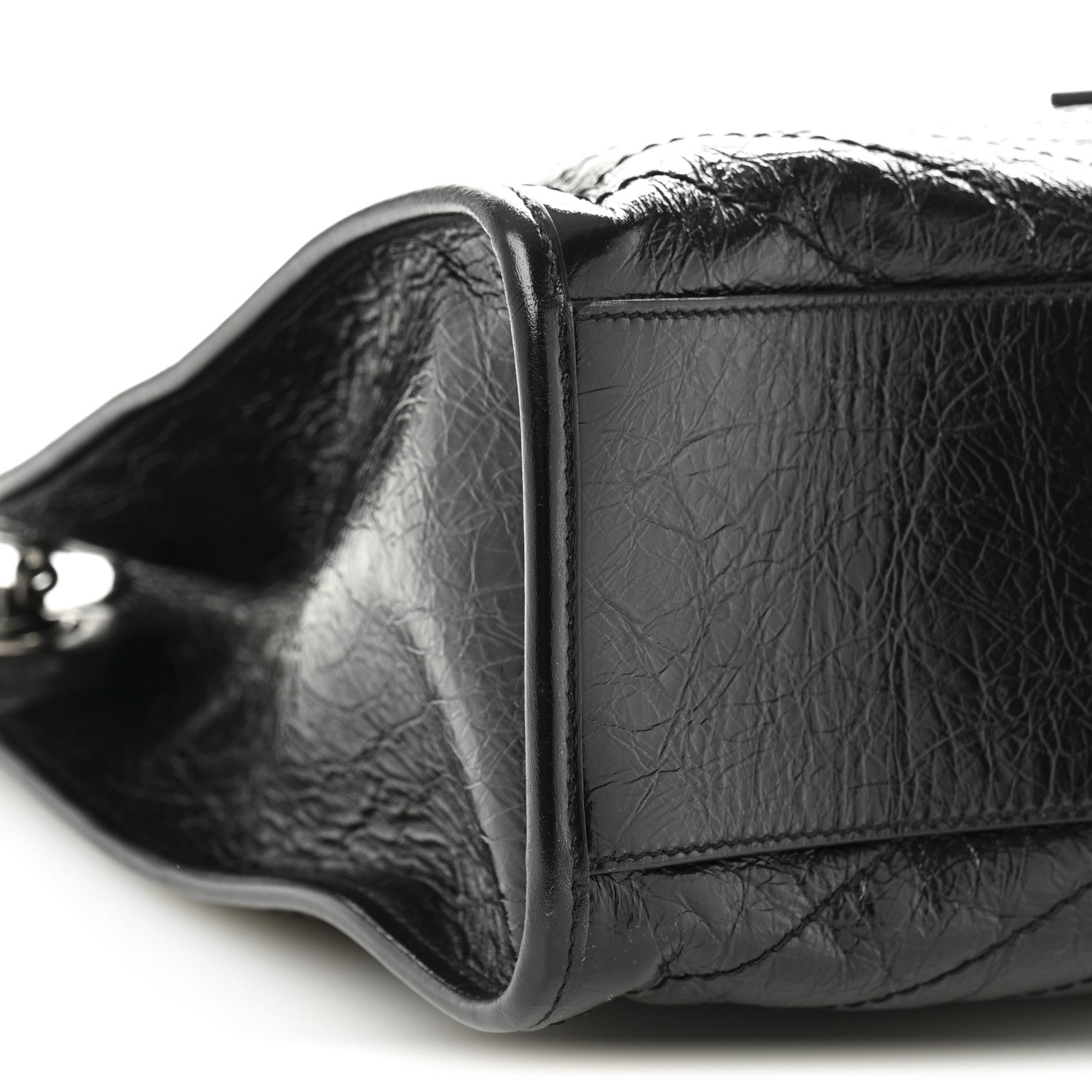 Saint Laurent Crinkled Calfskin Matelasse Monogram Large Niki Shopper Tote Black 9 of 10