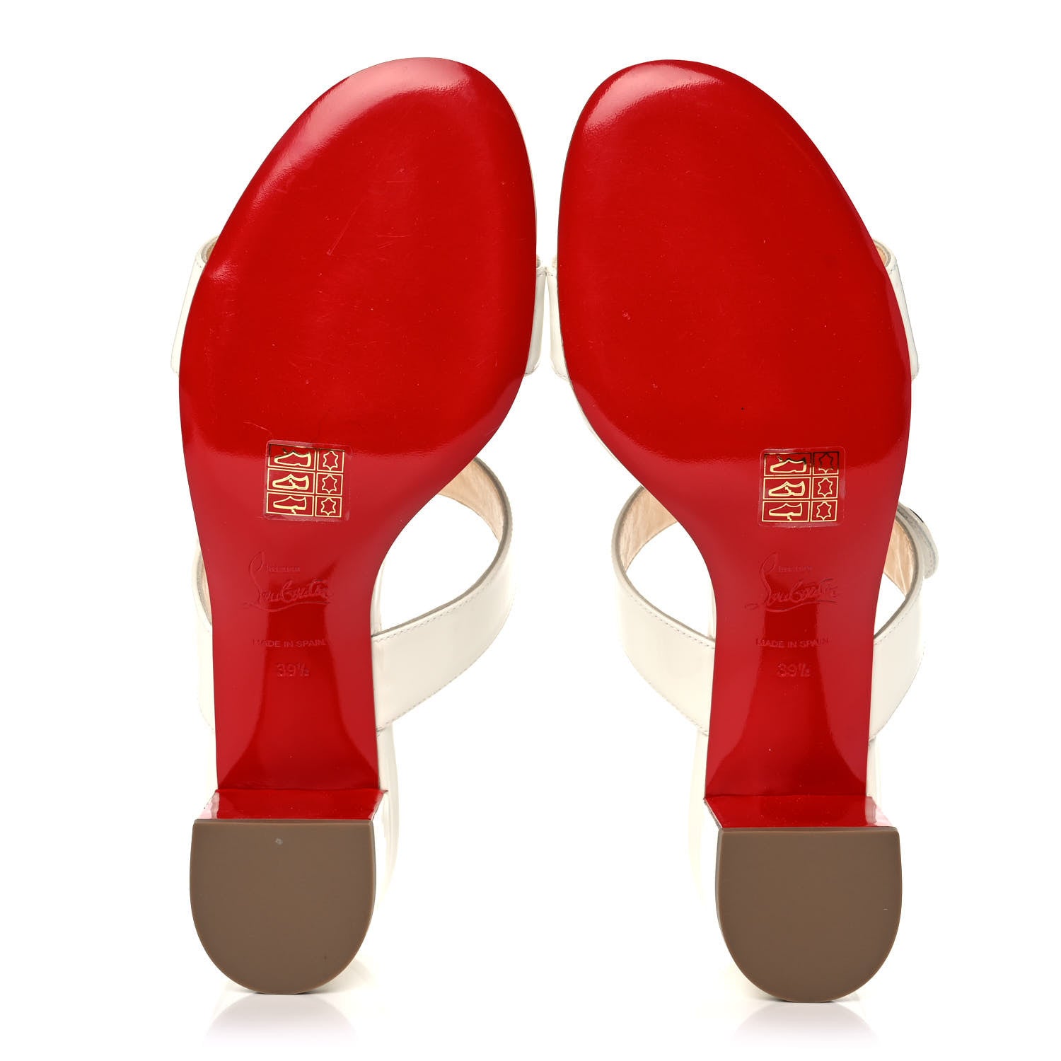 Christian Louboutin Patent Calfskin La Saviata 55 Sandals 39.5 Snow 5 of 9