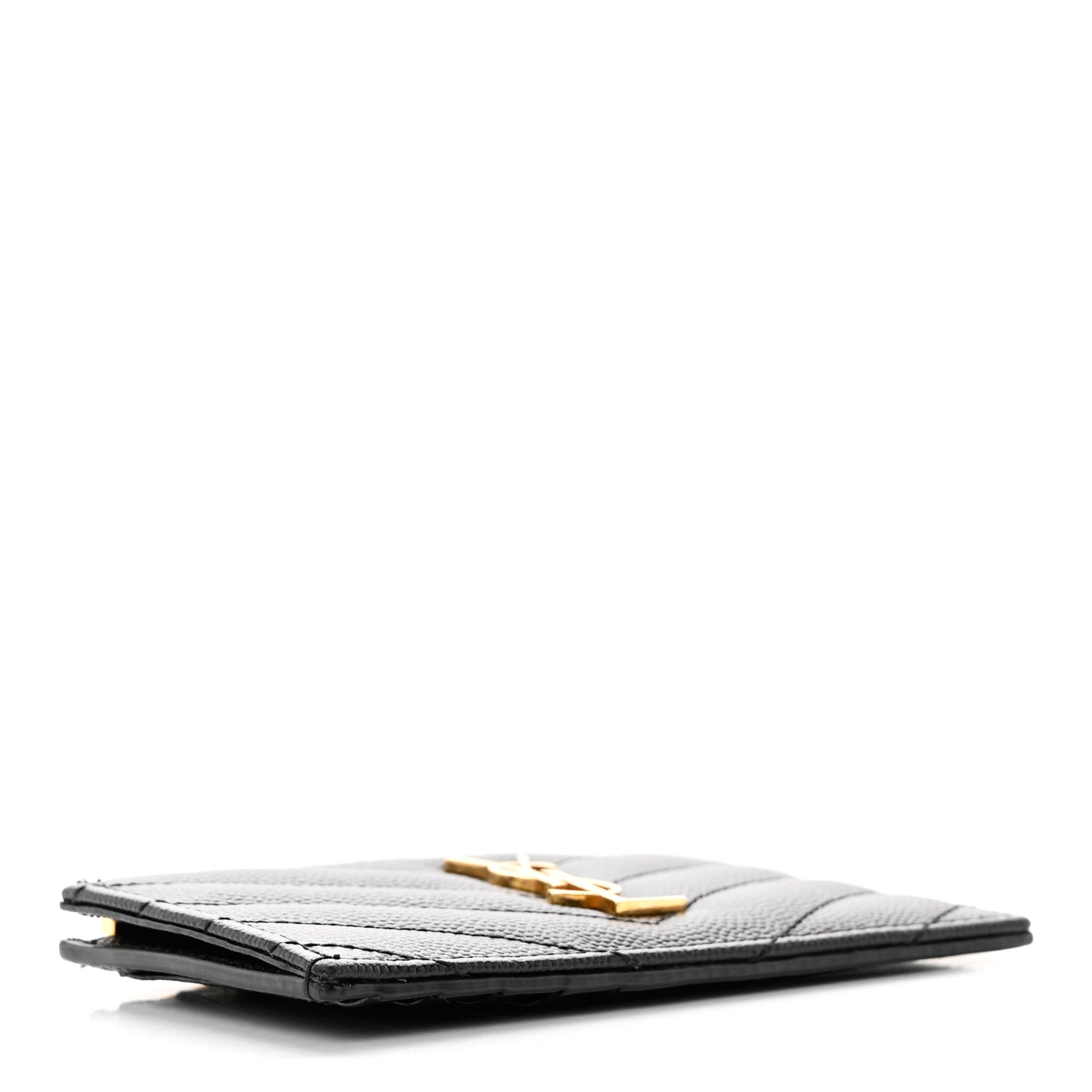 Grain De Poudre Matelasse Chevron Monogram Fragments Zippered Card Case Black