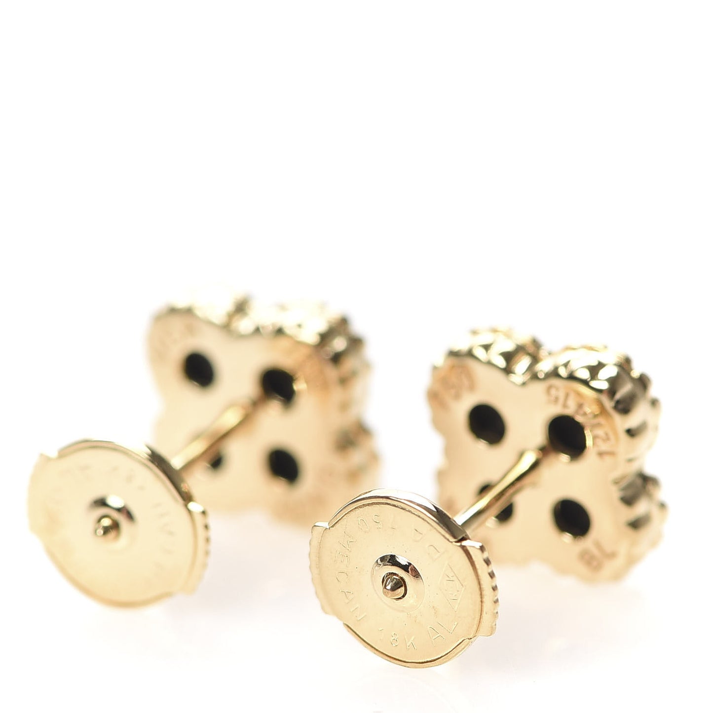 18K Yellow Gold Black Onyx Sweet Alhambra Earrings