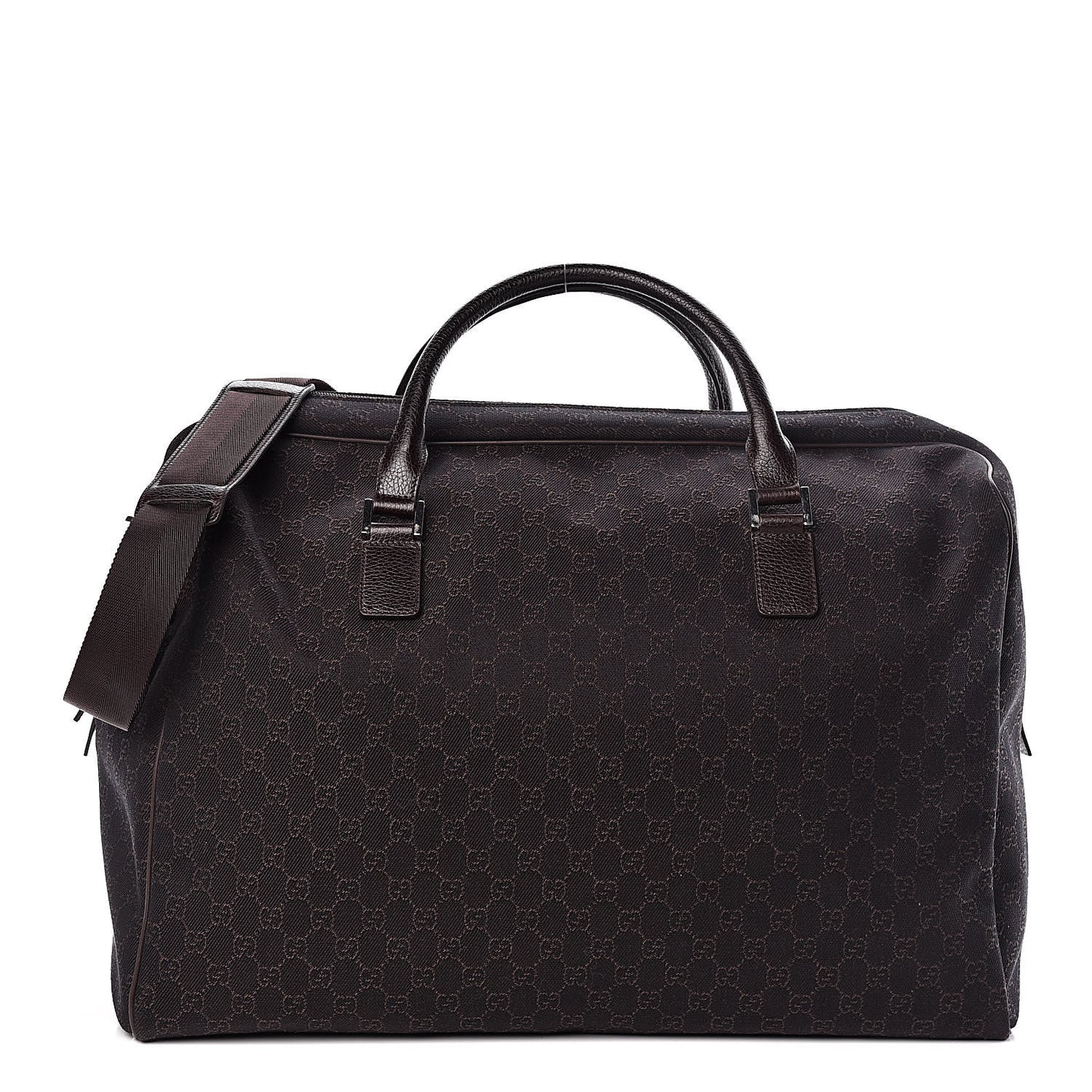 Denim Monogram Large Carry On Duffle Dark Brown