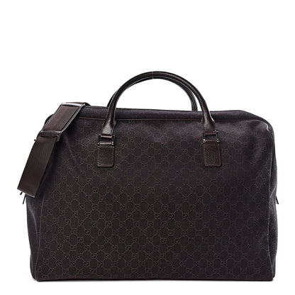 Gucci Denim Monogram Large Carry On Duffle Dark Brown 1 of 10
