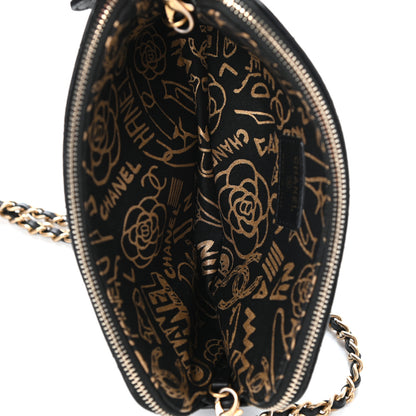 Chanel Calfskin Quilted Small Graffiti Clutch With Chain Black 5 of 9