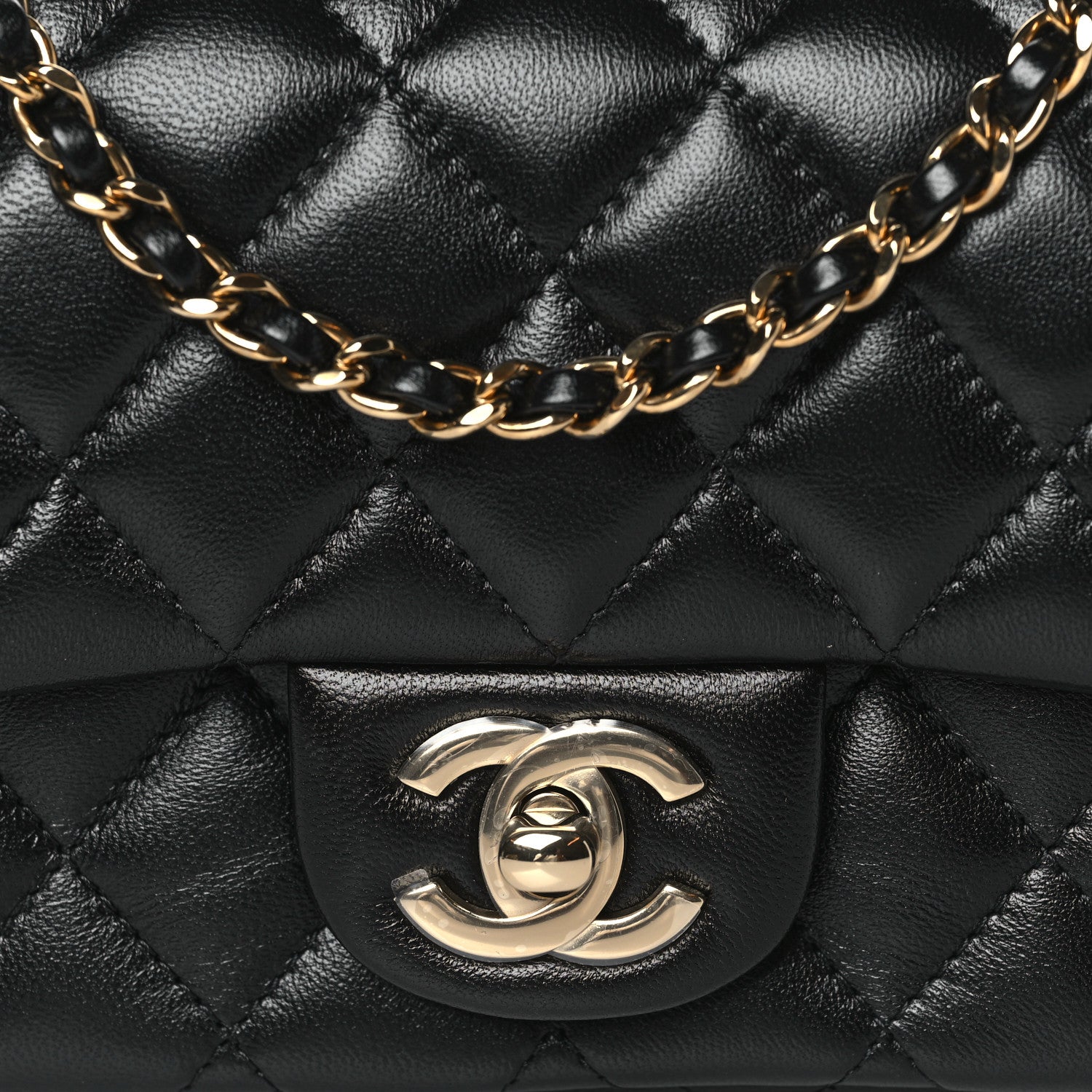 Chanel Lambskin Quilted Mini Rectangular Flap Black 8 of 11