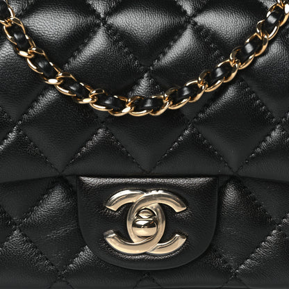 Chanel Lambskin Quilted Mini Rectangular Flap Black 8 of 11