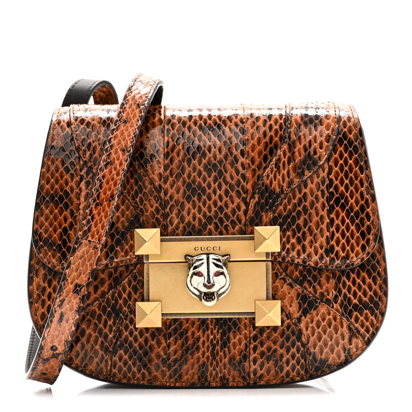 Elaphe Radiata Crystal Small Osiride Shoulder Bag Bright Cuir Ruby