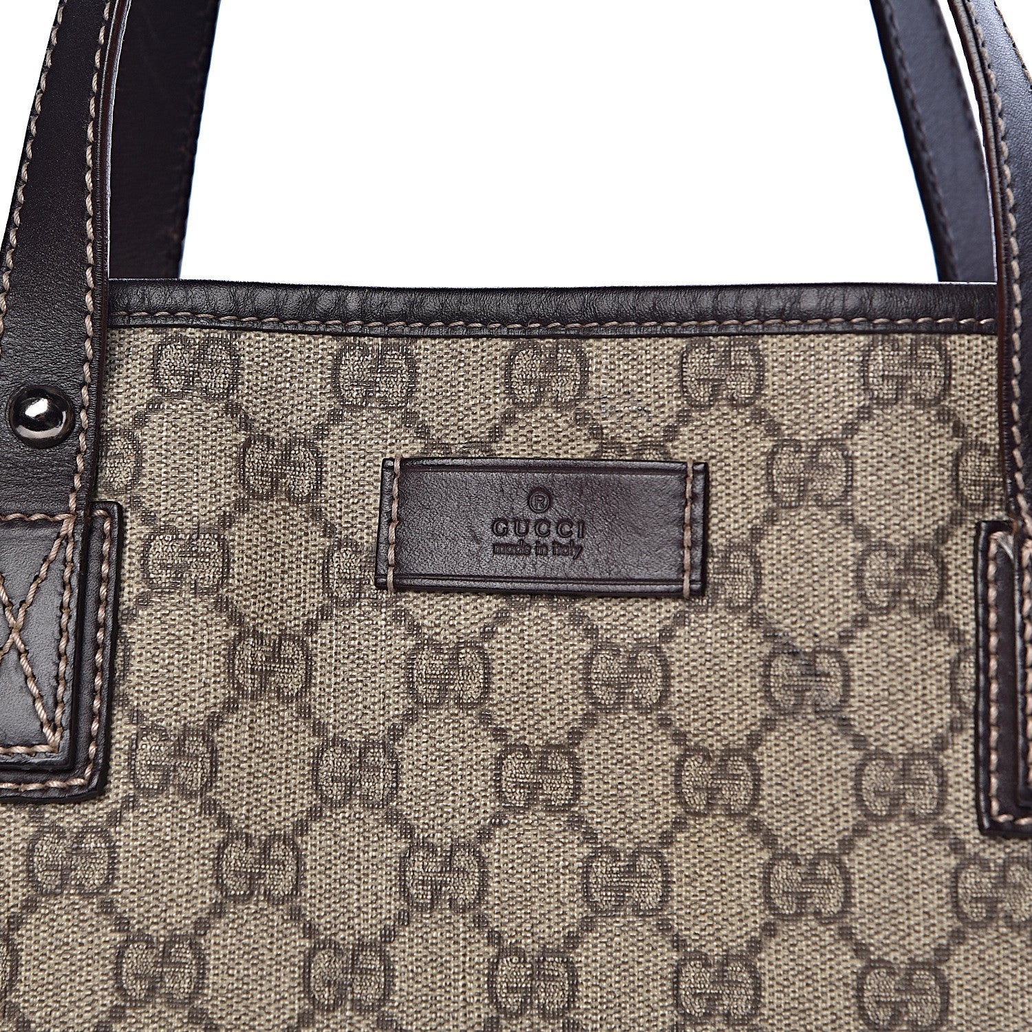 Gucci GG Supreme Monogram Large Zippered Shopping Tote Brown 13 of 13