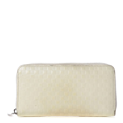Louis Vuitton Shiny Calfskin Damier Facette Zippy Wallet Creme 1 of 20