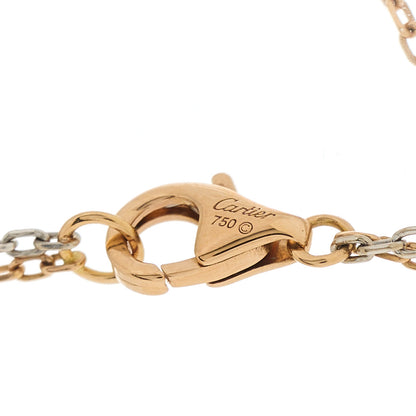 Cartier 18K White Pink Gold Diamond Three Ring LOVE Pendant Necklace 6 of 6