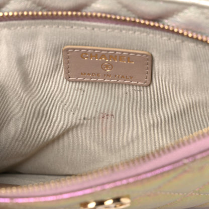 Chanel Iridescent Crumpled Calfskin Trio Cosmetic Case Blue Pink Ivory 13 of 13