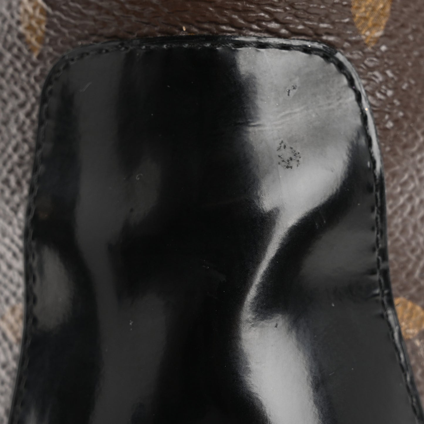 Glazed Calfskin Monogram Embellished Star Trail Ankle Boots 37.5 Black
