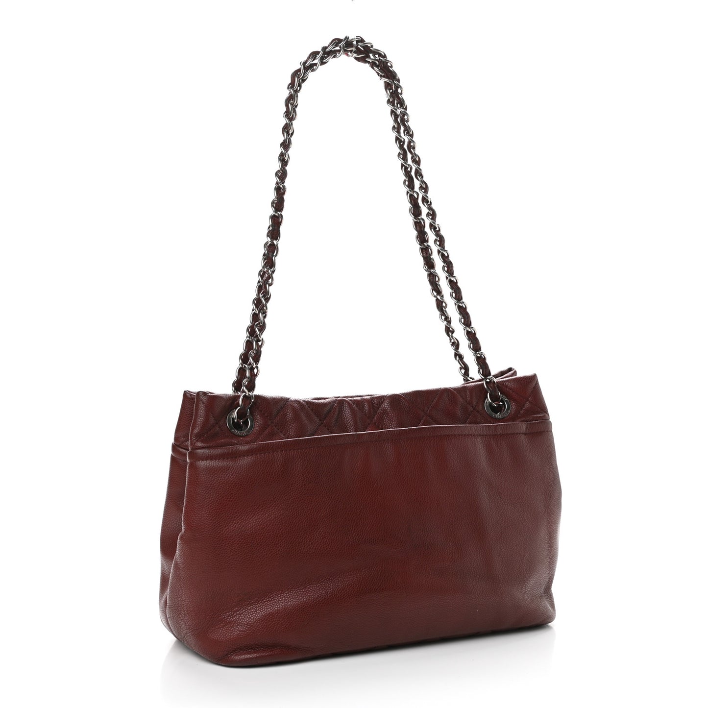 Caviar Quilted Large Timeless CC Soft Tote Dark Red