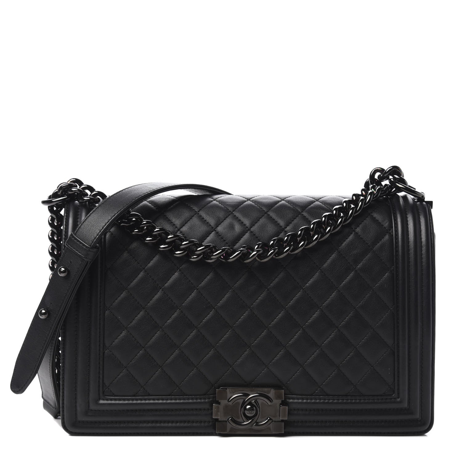 Chanel Calfskin Quilted New Medium Boy Flap So Black 1 of 11