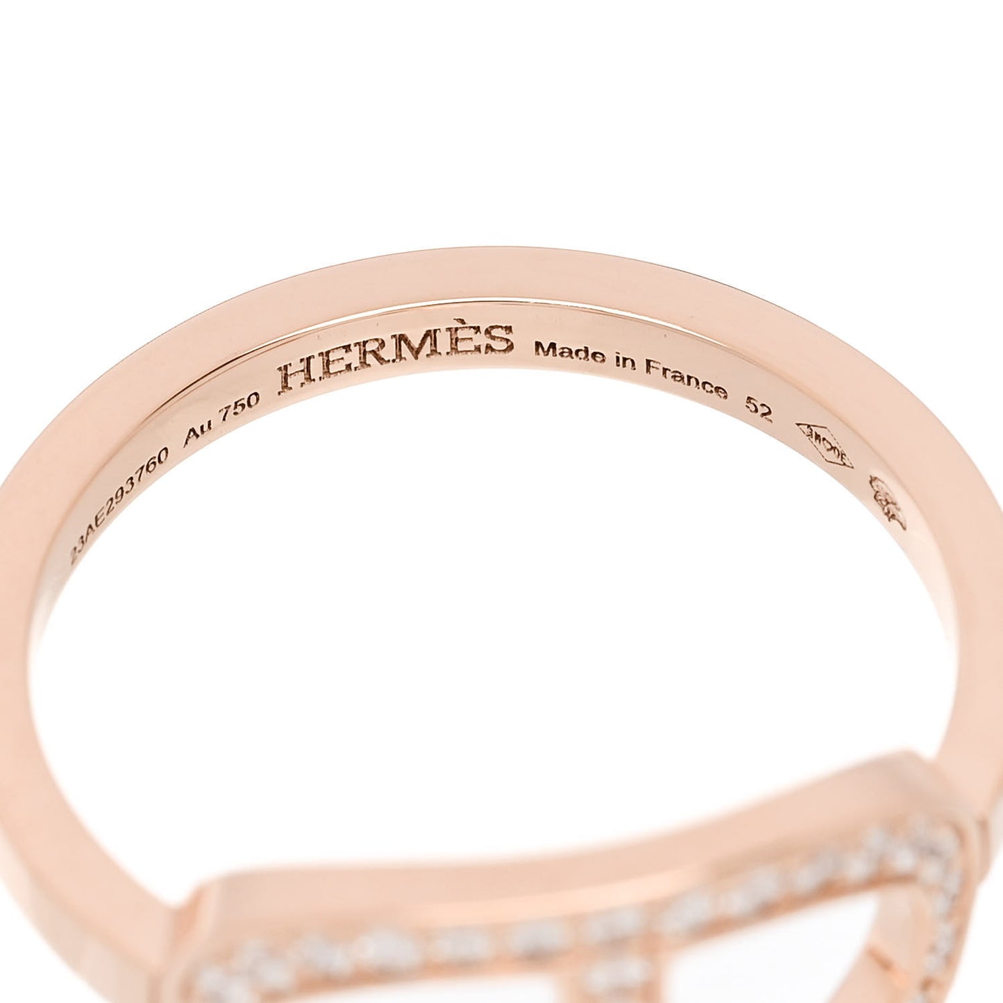 18K Rose Gold Diamond MM Chaine d'Ancre Contour Ring 52 6