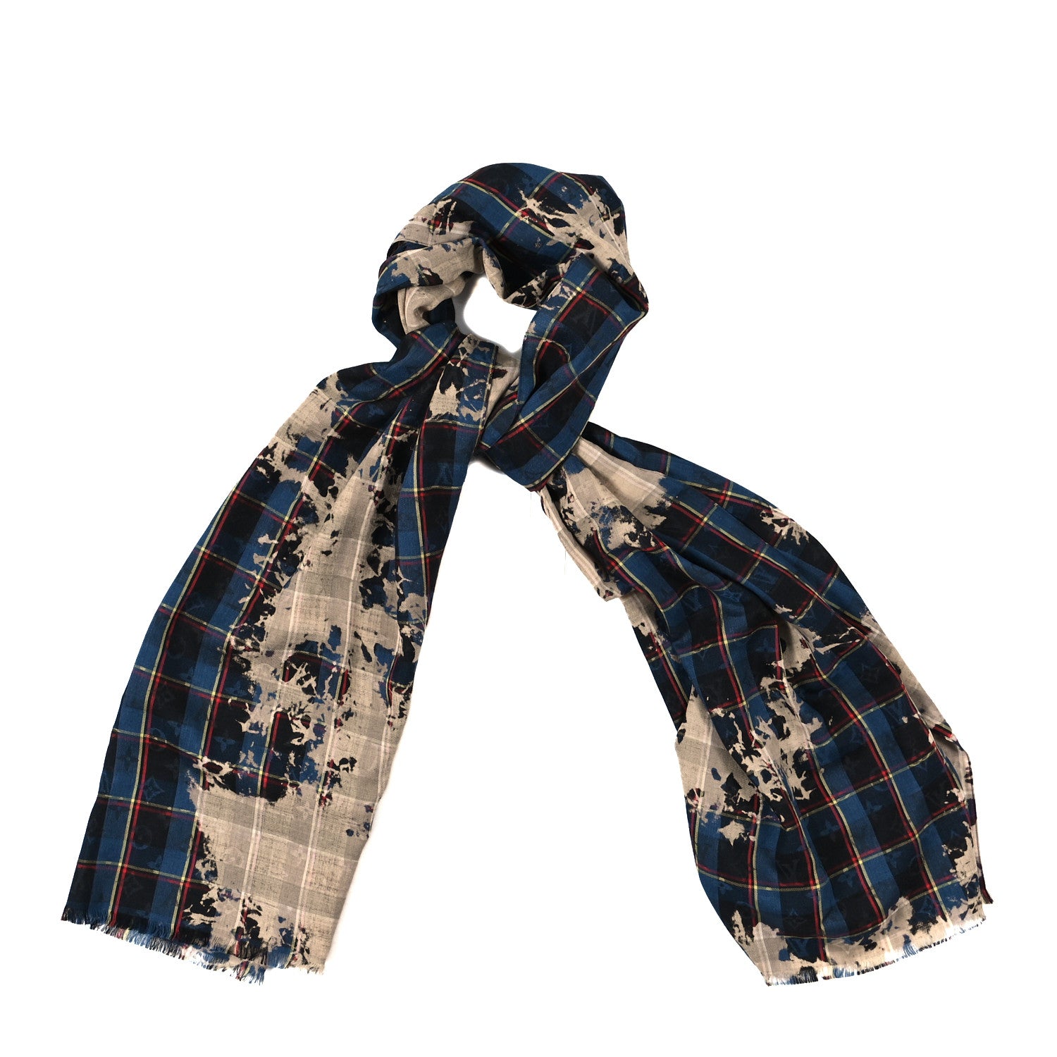 Louis Vuitton Wool Silk Plaid Printed Shawl Multicolor 1 of 4