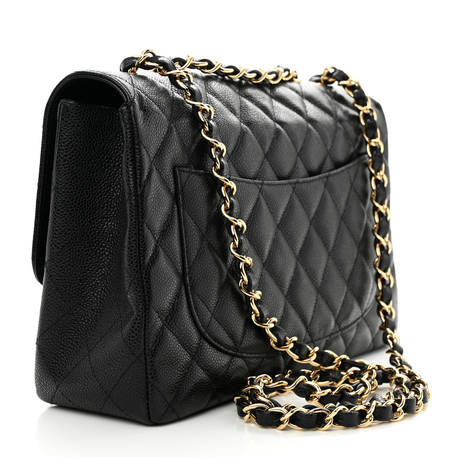 Chanel Caviar Quilted Jumbo Single Flap Black 3 of 10